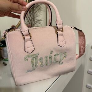 Juicy Couture Light Pink Satchel with Rhinestone Logo